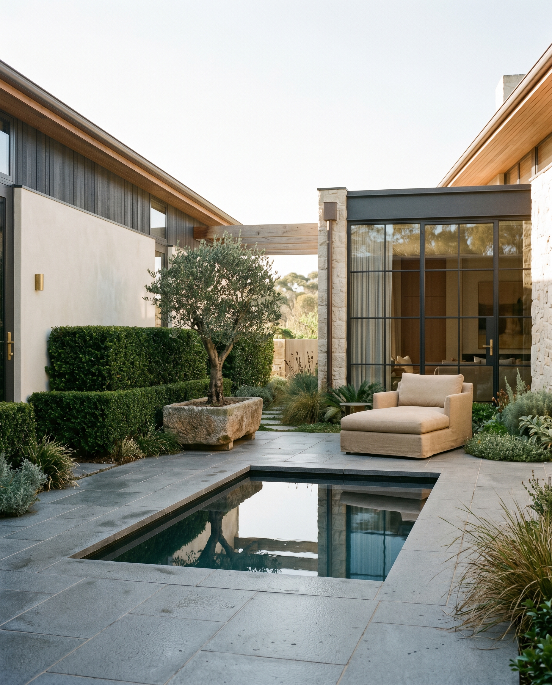 Garden courtyard with reflecting pool